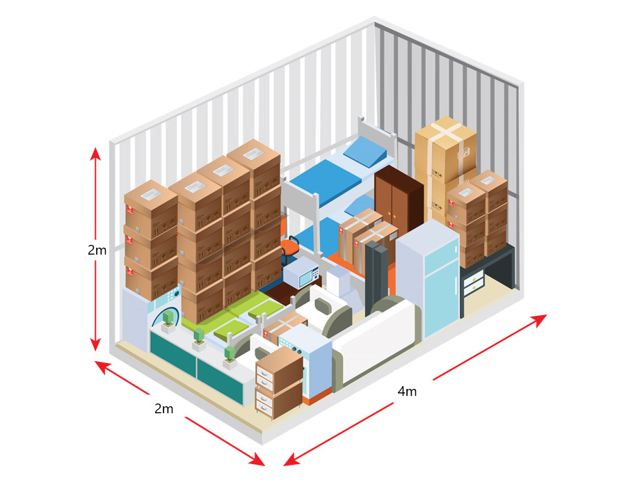 1-Bedroom Size furniture storage for renovation or relocation